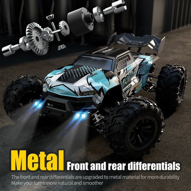 16101/16102Pro 50/70Km/h High Speed 4WD RC Car With LED Remote Control Cars Alloy Climbing Racing All Terrain Off-Road Truck 5