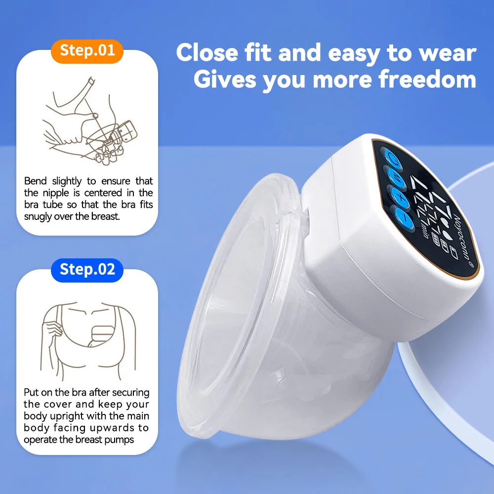 Electric Breast Pump MAMIJOY Portable Double-sided Wearable Smart Breast Pump Silent Powerful Suction Electric Breast Pump Baby BPA Free