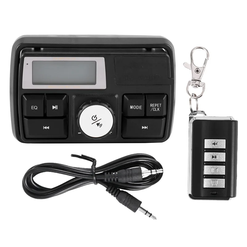 오토바이 오디오 MP3 라디오 사운드 시스템 스테레오 스피커 블루투스 방수 FM 5 EQ 기능 LCD 디스플레이 USB/SD/TF