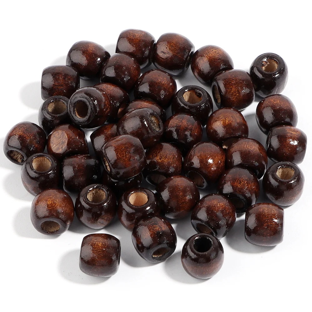 Eco-Friendly Natural Wooden Beads - Colorful Loose Beads for DIY Crafts & Accessories