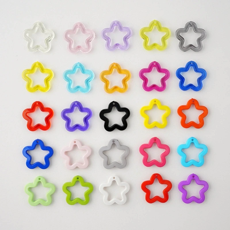 

Pack of 50 Hollow Pendants Acrylic Charm Small Necklace Bracelets Supplies Acrylic Material for Dropship
