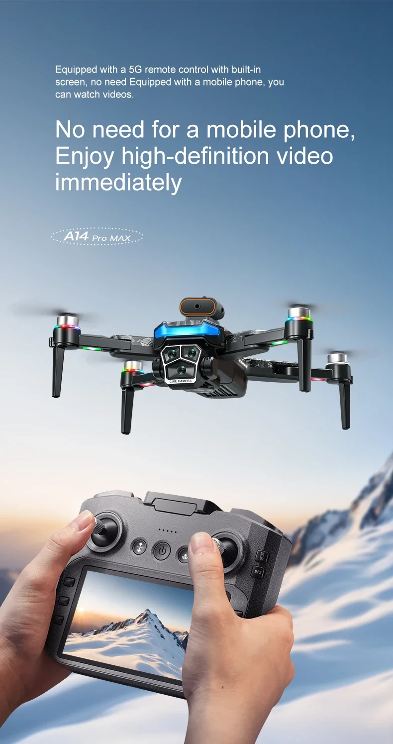 Xiaomi A14 Pro max GPS Brushless 8K Triple Camera HD Optical Flow Intelligent Ob