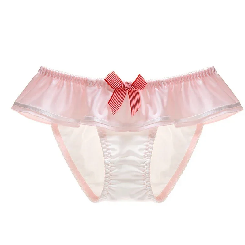 Japanese Navy Style Cartoon Cosplay Milk Silk Underwear Bow Panties front view