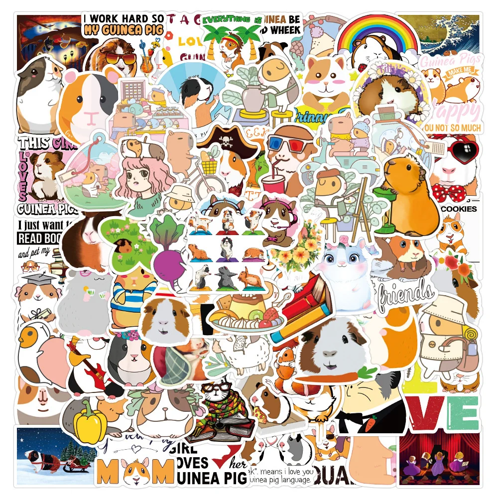 

10/30/50PCS New DIY Guinea Pig Cartoon Personality Creative Computer Luggage Table Chair Decoration Waterproof Sticker Wholesale