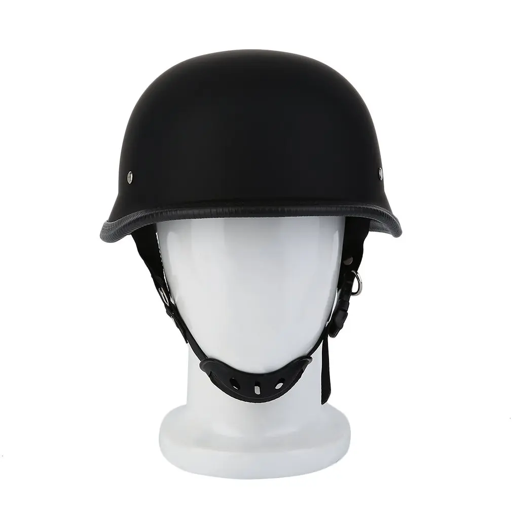 

/ Motorcycle Helmet Durable Half Face German Helmet Newest M/L/XL Hot Selling German Style Vintage Matte Black Carbonfiber LESHP