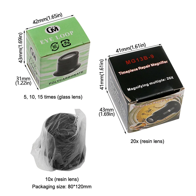 1pcs New 5/10/15/20X Magnifying Glass For Watch Jewelry Appraisal Repair Tool Magnifying Tools Watchmaker Service Tools