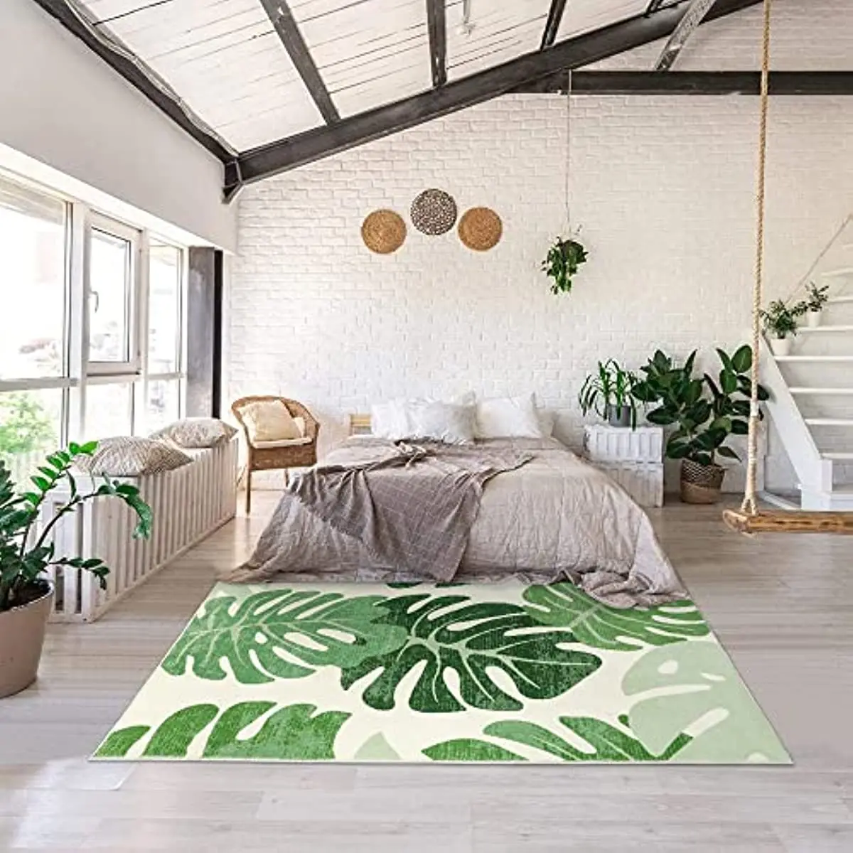 Tropical Green Leaf Carpet for Living Room Home Decoration Sofa Table Large Area Rugs Kitchen Hallway Rugs Non-slip Bathroom Mat 2
