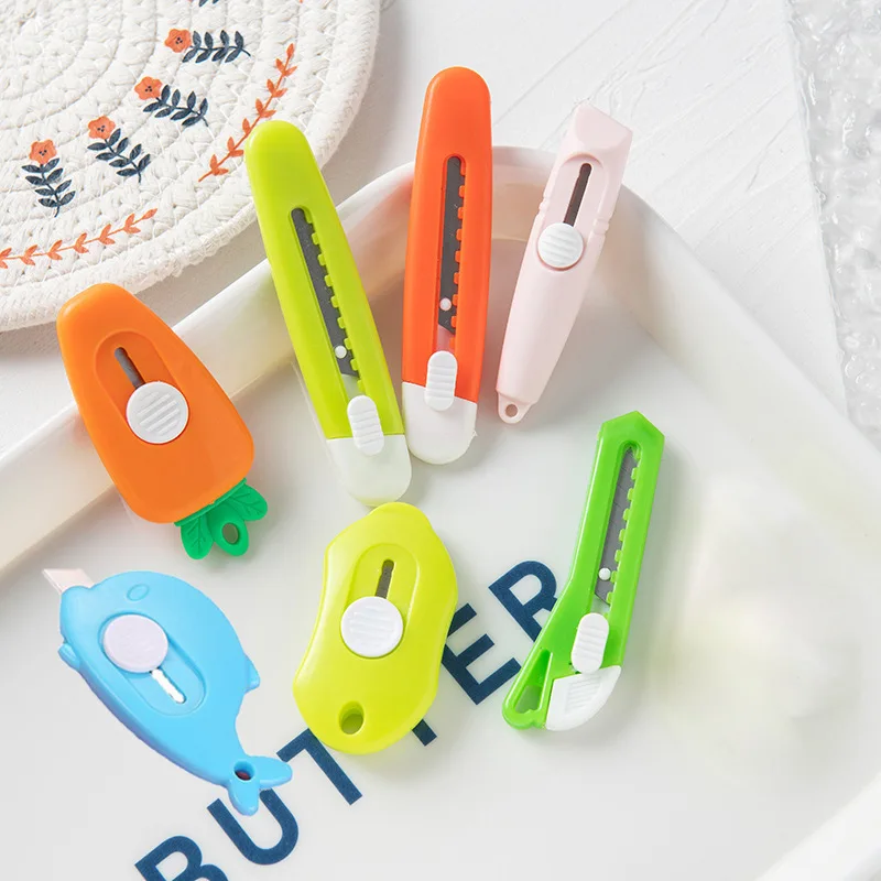 Portable Utility Knife Students Whale Carrots Paper Knife Office Safety Letter Opener Mini Cutter Box Opener Stationery