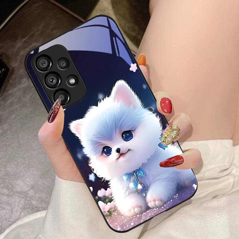 Adorable Green Dog Design Tempered Glass Phone Case