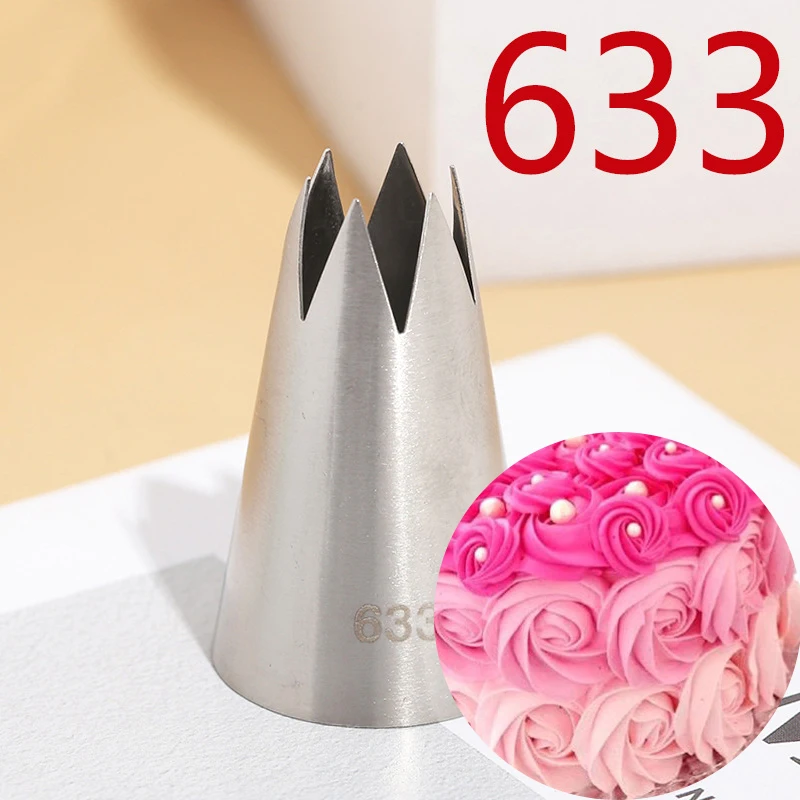 

BCMJHWT #633 Piping Nozzle Cake Decorating Tools Stainless Steel Icing Nozzles Cream Pastry Nozzles Large Size Open Star Tips