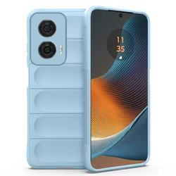 Shockproof Liquid Silicone Anti-Slip Bumper Case - Premium Back Cover for Motorola Edge Fusion 5G (10-light blue)