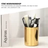 Pen Organizer Holder Stationery Desktop Storage Flower Brush Makeup Container Pot Metal Containers Cup Bucket Golden 4
