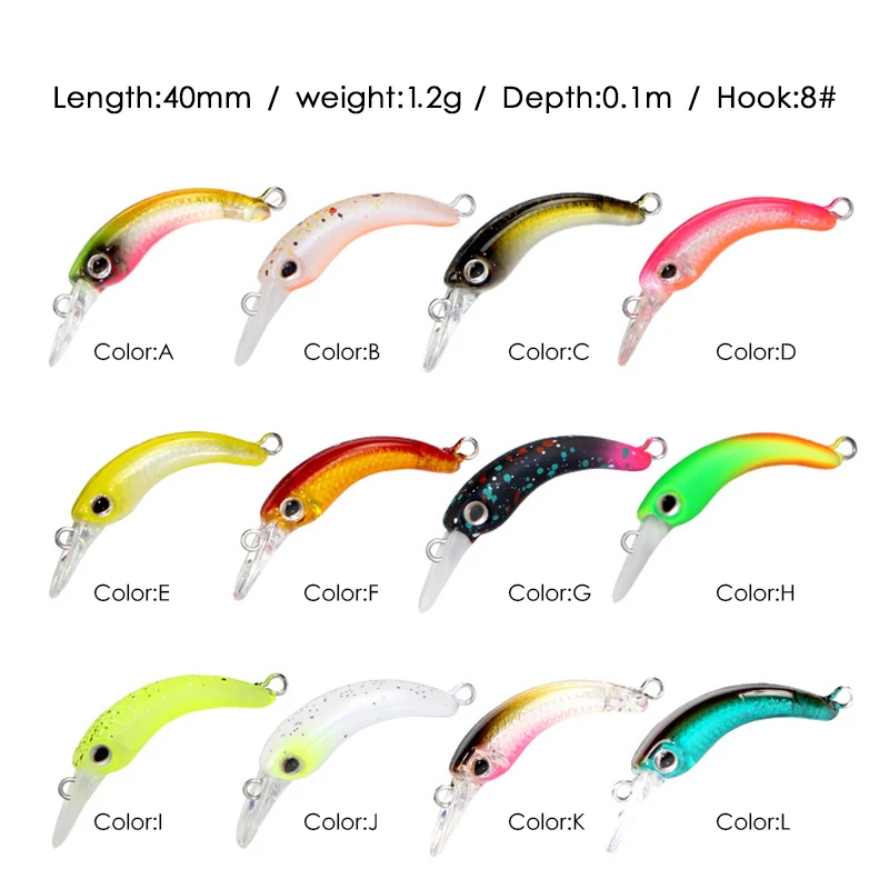 LETOYO 40mm esca da pesca morente trota Mini Crankbait Micro Minnow manovella galleggiante esche rigide artificiali attrezzatura da pesca d'acqua dolce