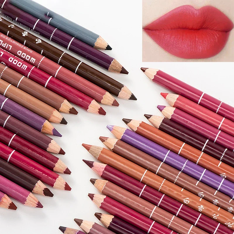 Lip liner 28-colors waterproof matte nude red long lasting non-stick cup women party makeup
