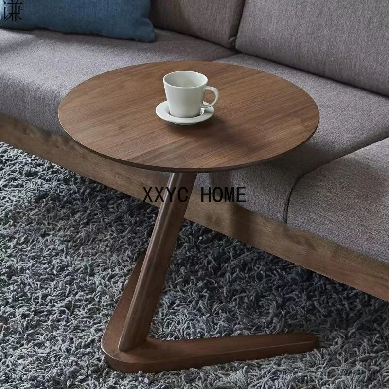 

Solid Wood Side Dining Table Coffee Tea Round Furniture Living Room Camping Cafe Wood Table