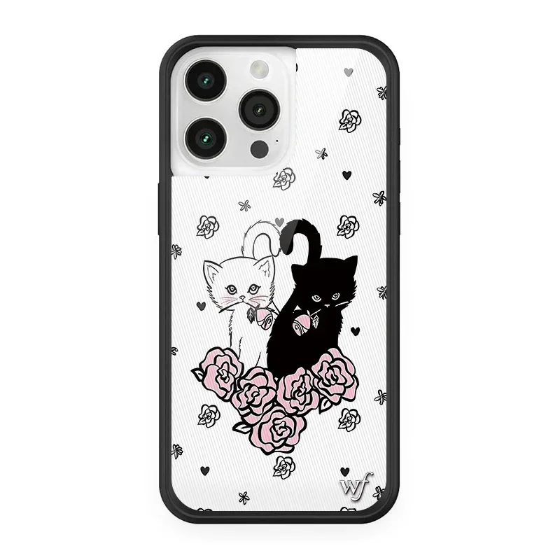 Stylish Wildflower Cartoon Swans & Cute Puppy Phone Case with Deer Cherry Design