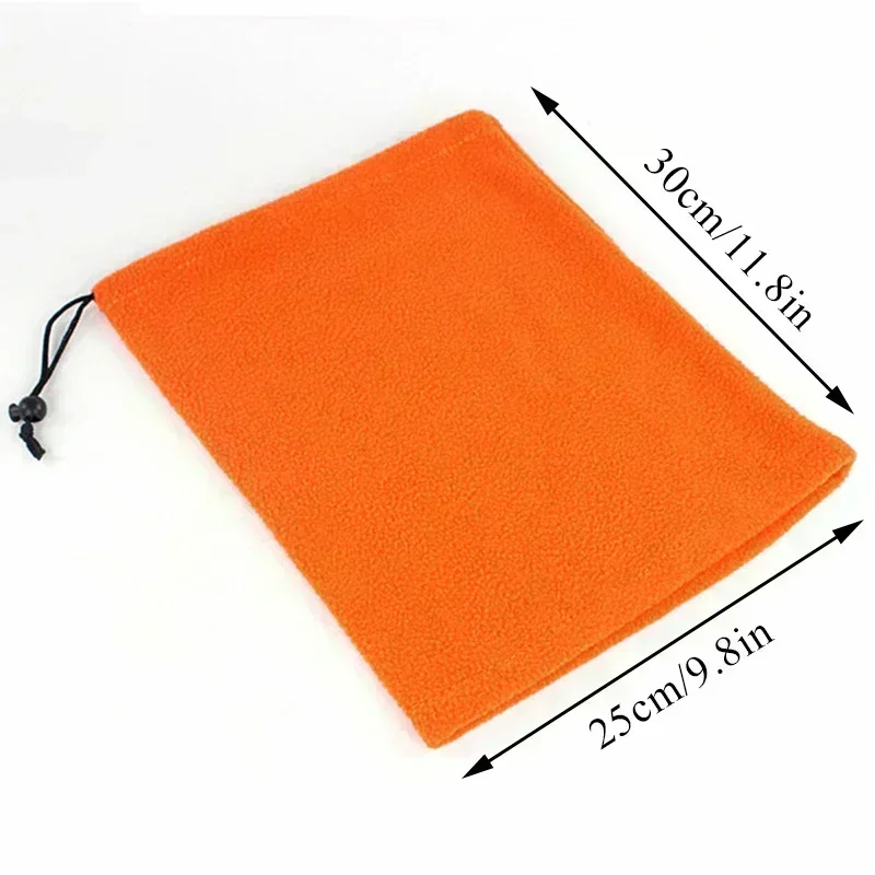 Faux Fleece Bandana Winter Drawstring Windproof Face Cover Cycling Scarves Unisex Neck Warmer Outdoor Solid Tube Scarf Headwear neck gaiter scarf neck warmer scarf