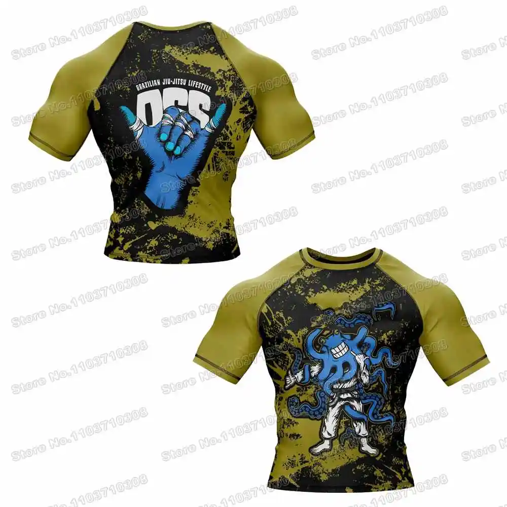 Octopus Guard Short Rash Guards Surfing Beach Trousers Swimwear Diving Gym Long sleeves MMA BJJ Men Jiu Jitsu Fitness Sets