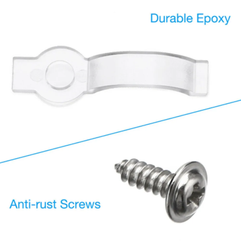 Description Picture 6 of item100pcs Led Light Strip Mounting Bracket Silicone Fixing Clip For 3528/5050/5630/3014 RGB LED Light Strip Including Screws