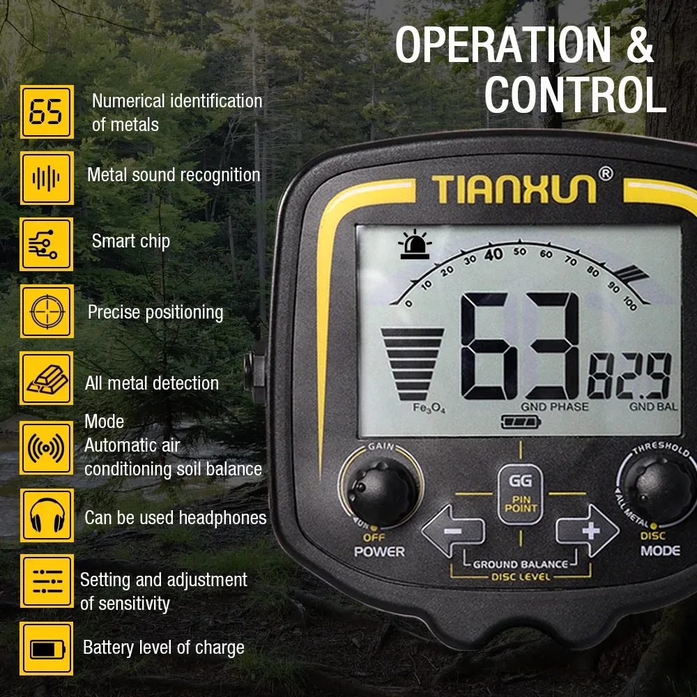 Professional Underground Metal Detector TX-850 LCD Display Gold Digger,Treasure Hunter with 11inch High Sensitivity Search Coil 4