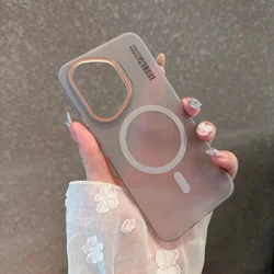 Translucent Frosted PC MagSafe Magnetic Phone Case with Wireless Charging Capability for Honor X60 (Gray)