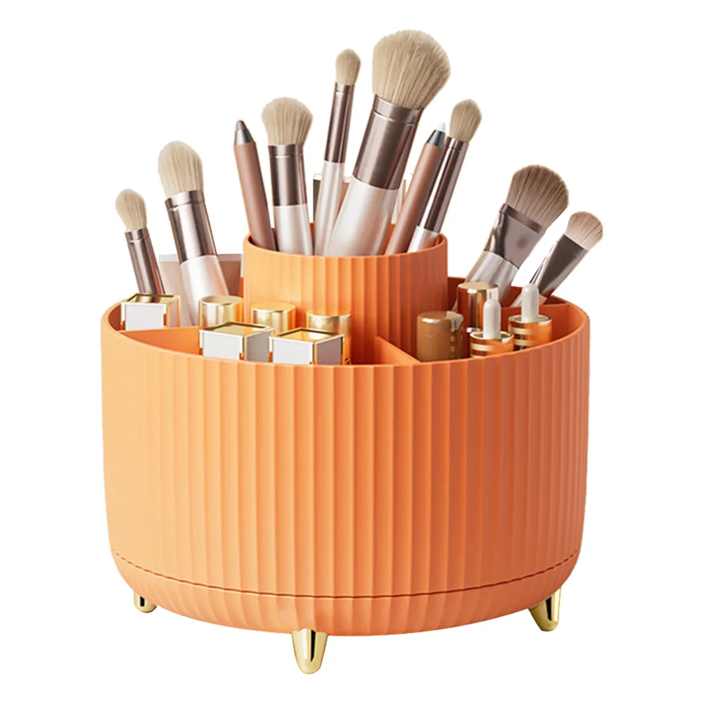 Makeup Brush Holder Organizer 360° Rotating Countertop Makeup Brush Organizer 5 Slot Makeup Organization and Skincare Storage 4