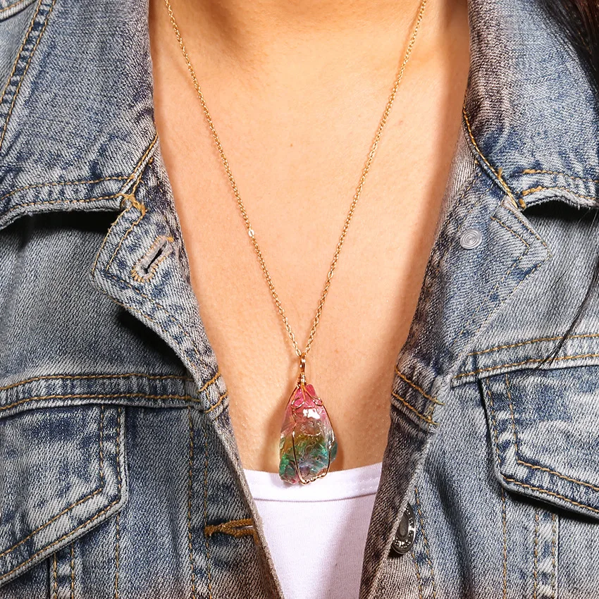 Irregular Rainbow Stone Natural Crystal Fashion Crystal Chakra