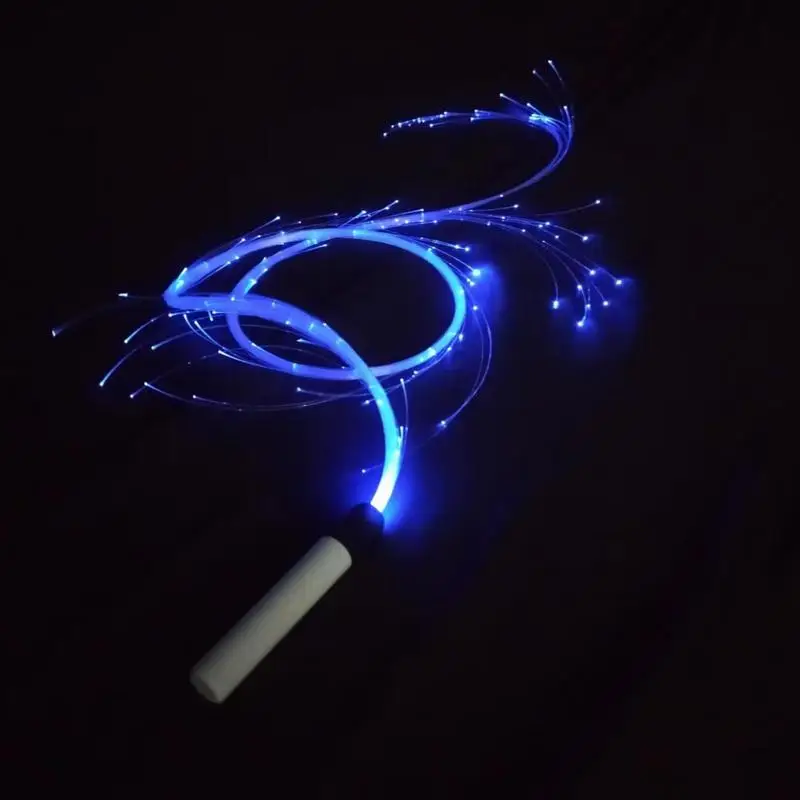 Colorful LED Fiber Optic Whip Light Reusable Battery Powered RGB Fiber Optic Glowing Whips For Lighting Show Dance Party