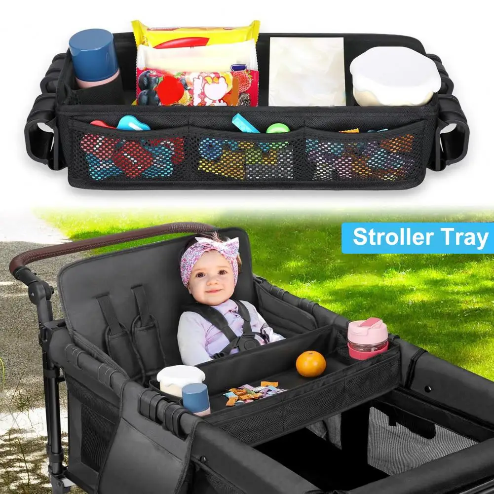 Stroller Tray with Cup Holders Stroller Tray for W4 Model Wonderfold W1/w2/w4 with Cup Holder Multi Mesh Pockets