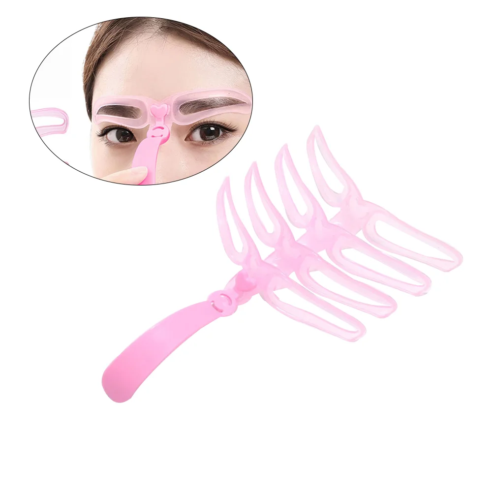 1 Set Handheld Eyebrow Grooming Stencil Kit Reusable Eyebrow Drawing Guide Brow Template DIY Makeup Tools 3