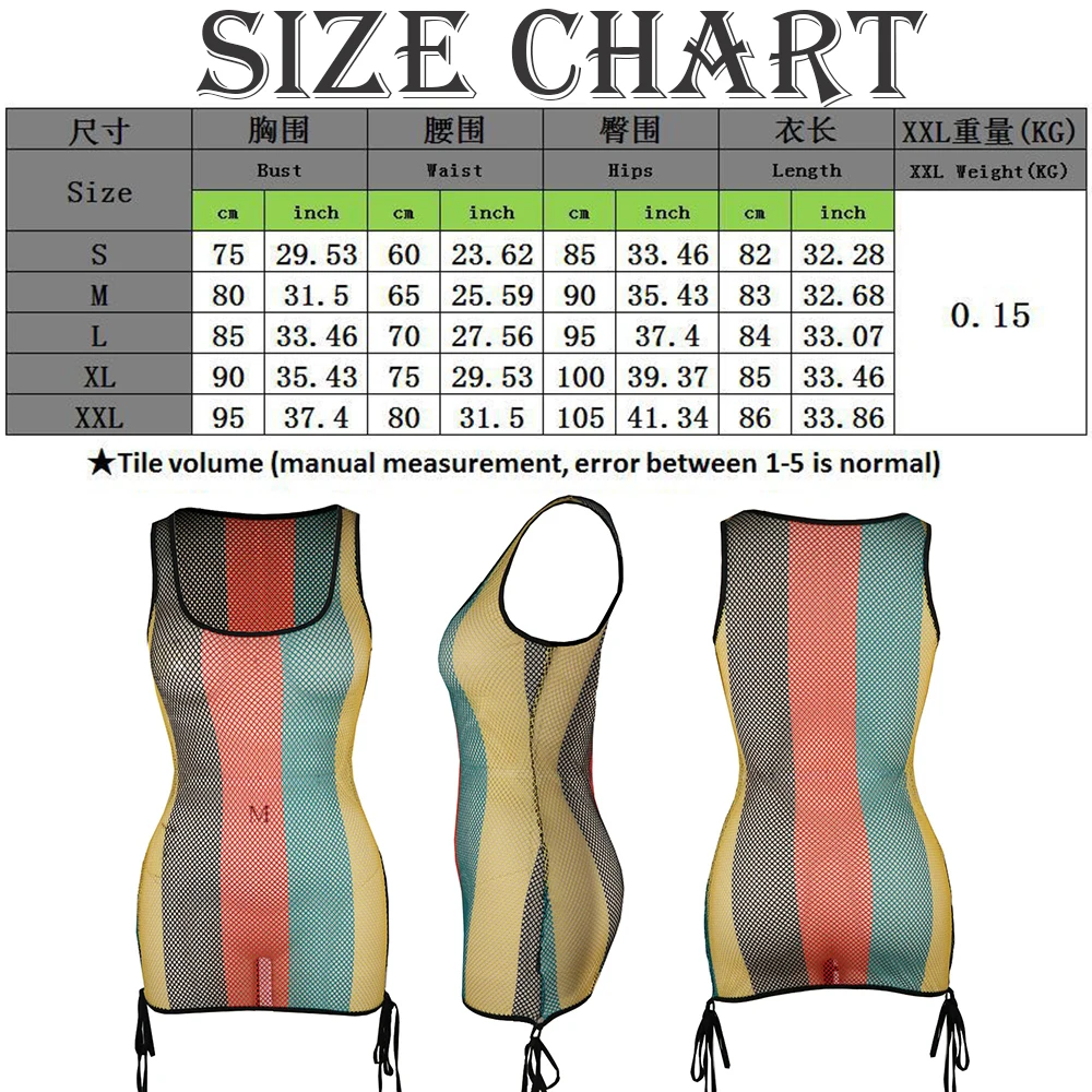 Fashion Patchwork Fishnet Mini Dresses Women Beach Cover Up Dress Sexy Hollow Out See Through Women Bandage Babydoll Nightdress