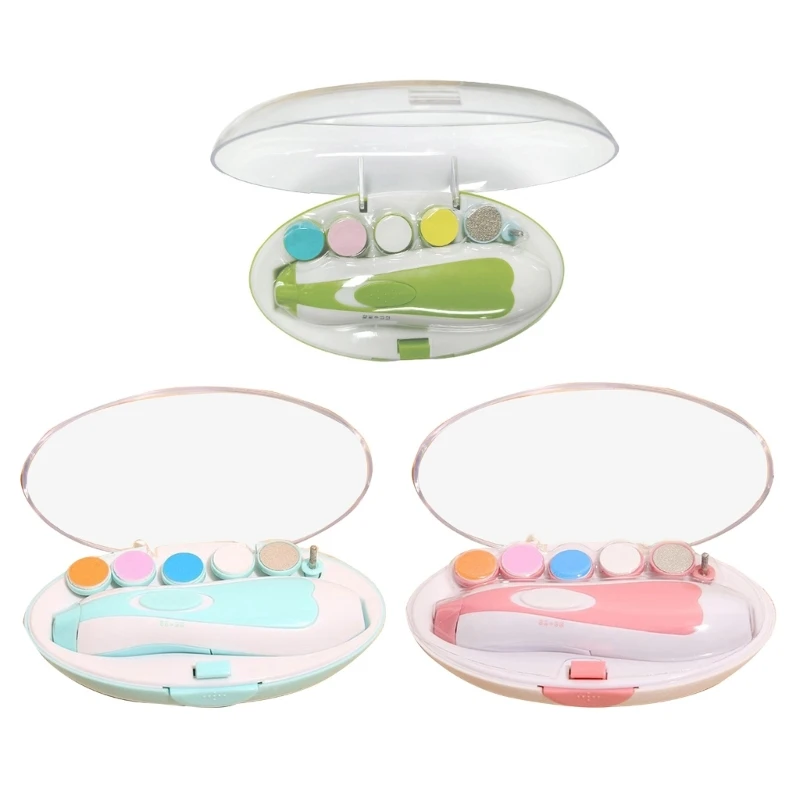 Baby Nails Care Set 6 in 1 Electric Manicure Portable Nails File Low Noise,nail care kit,nail trimmer,nail grinder