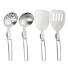 4PCS Outdoor Folding Kitchenware Set Camping Travel Portable 304 Stainless Steel Stir Frying Pot Shovel Soup Spoon