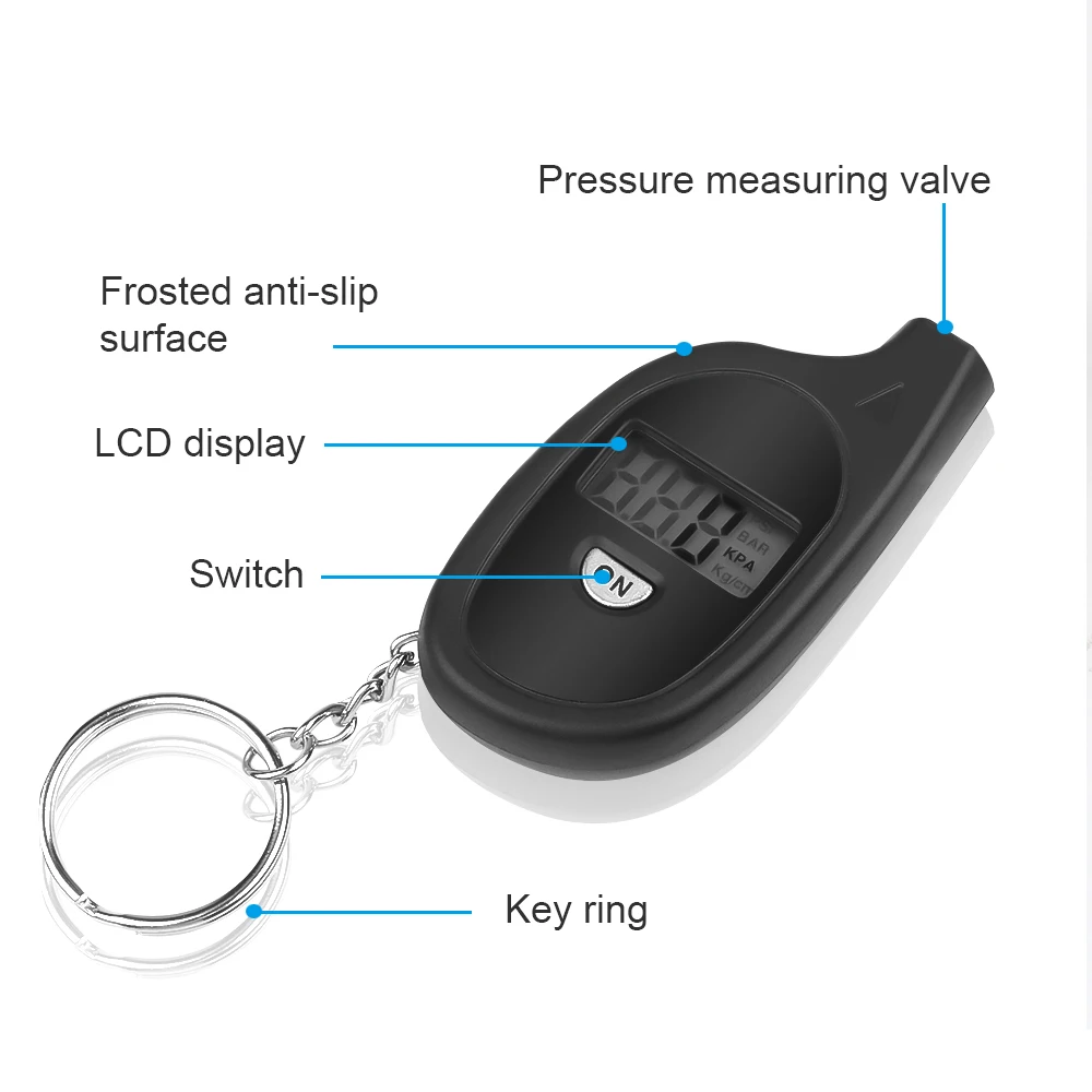 Mini LCD Digital Tire Pressure Gauge TPMS Tools Car Bike Motor Tyre Pressure Tester Air Pressure Checker Adapter