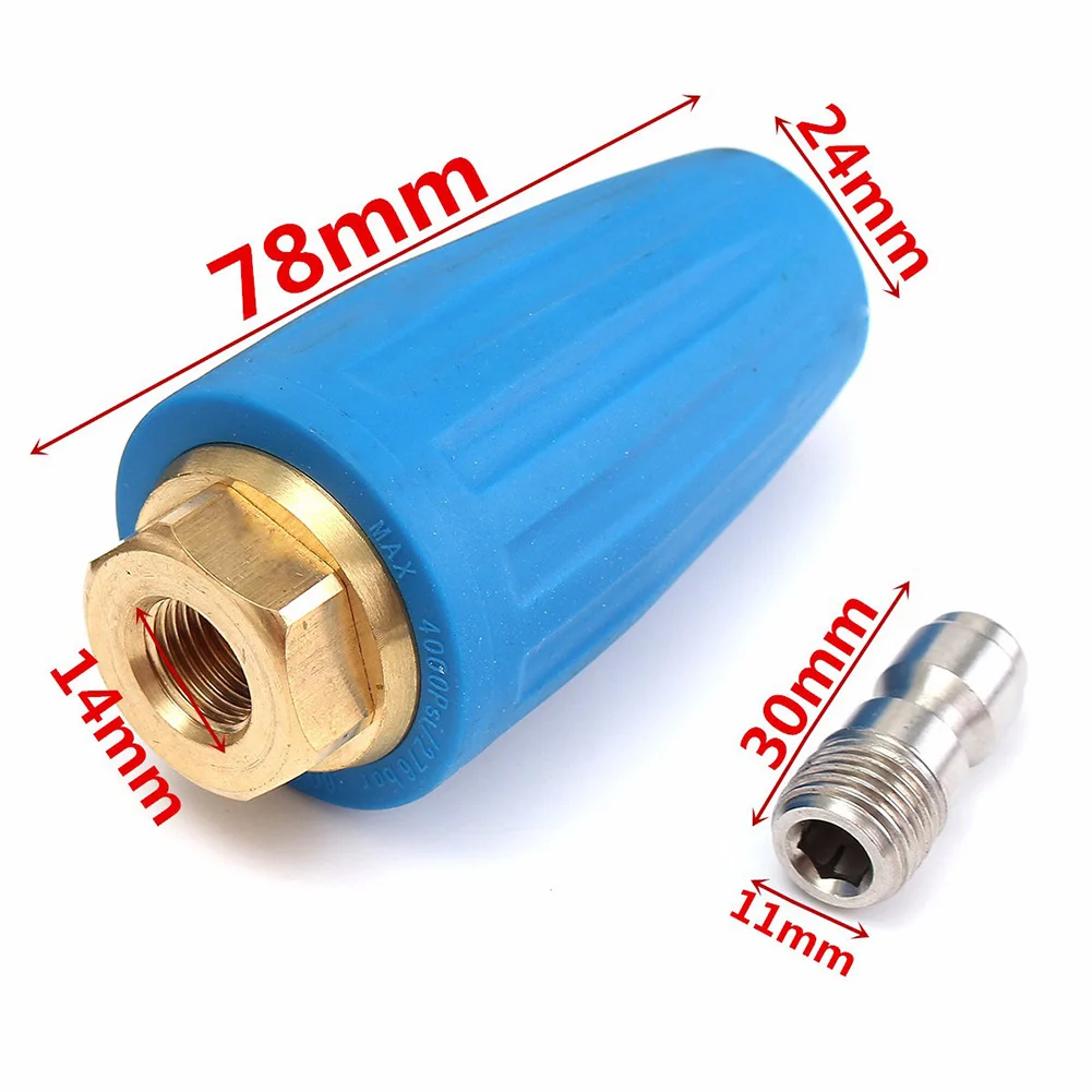 High-Pressure Washer Nozzle 360 Rotating High Pressure Water Spray Nozzle Garden Rotary Turbo Sprinkler System Hose Valve