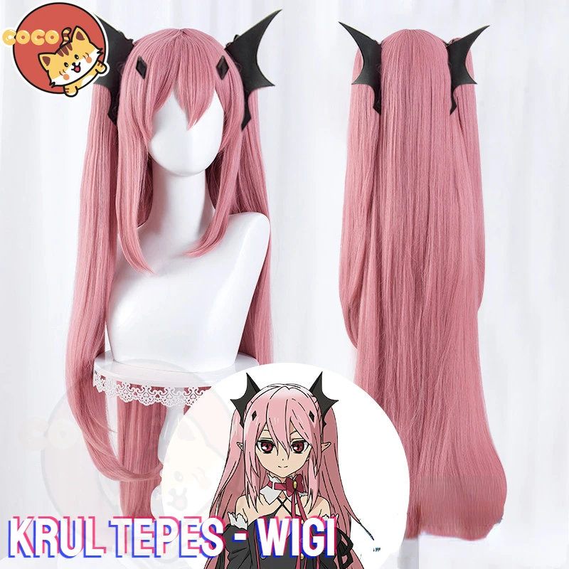 

Krul Tepes Cosplay Wig Anime Seraph Of The End Owari no Seraph Krul Cosplay Tepes Wig 90cm Long Pink Wig CoCos
