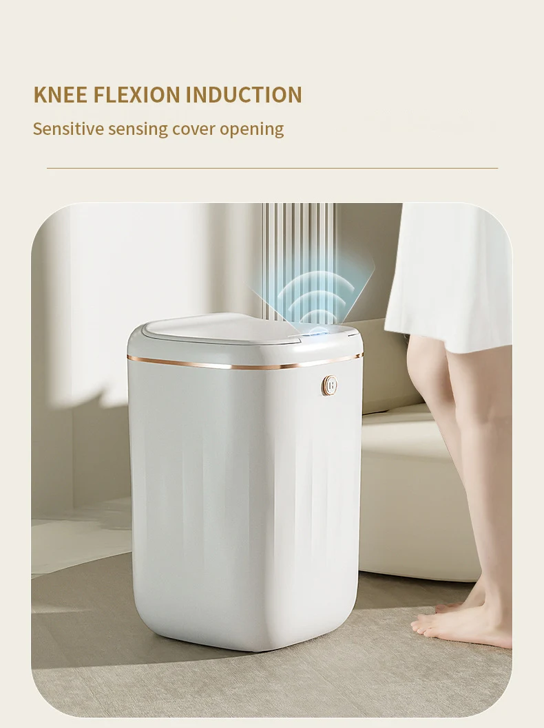 22/20L Smart Trash Can Waterproof Automatic Sensor Electric Waste Bin Large Capacity Garbage for Kitchen Bathroom Bedroom Toilet