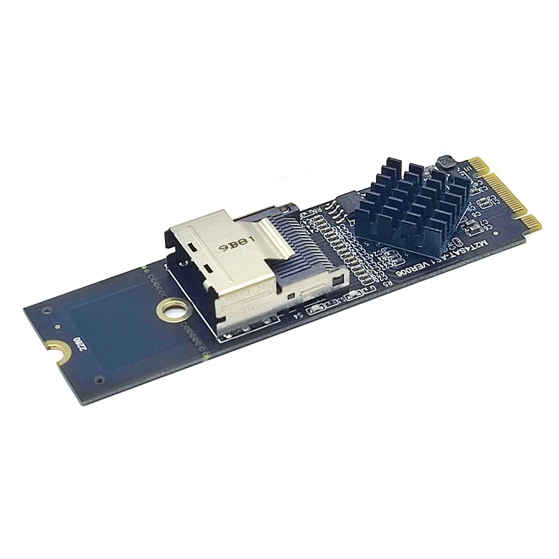 High-Speed M.2 NVME to Mini SAS SFF-8087 Expansion Card with 4-Port SATA 3.0 6Gbps Controller Adapter