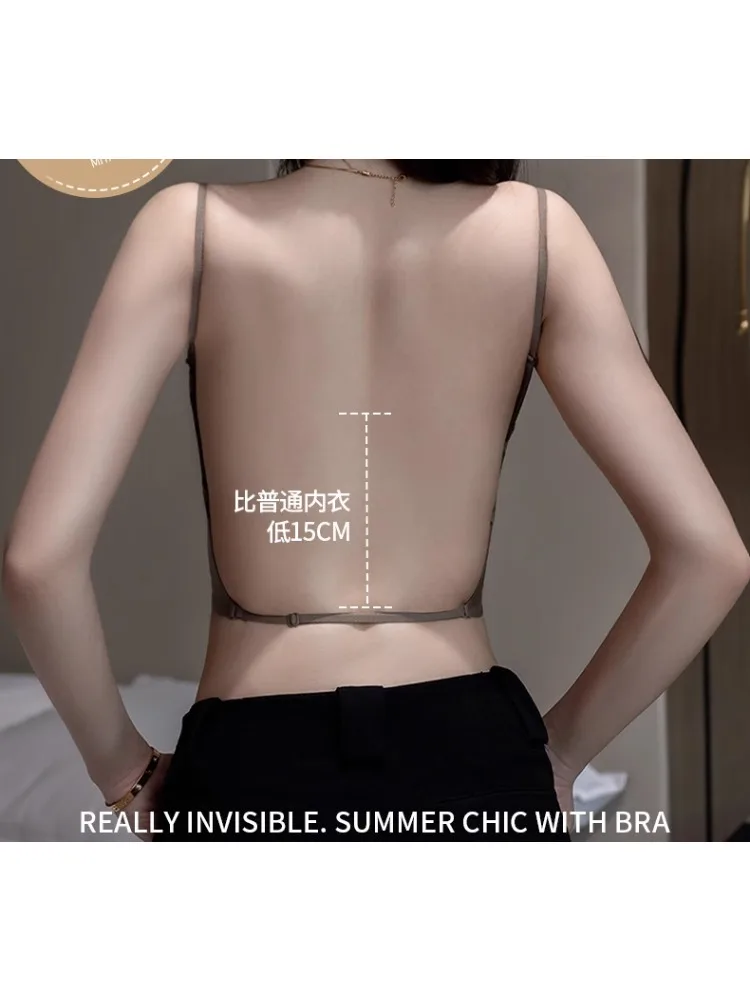 MOYISU Anti Slip Halter Bra for Small Chest, Push Up Enhancer Pads Rounded Shape, Invisible Seamless Cover No Show Lift Bralette 6