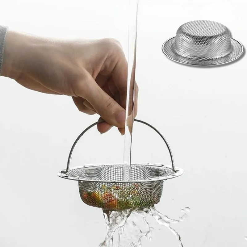 Kitchen Sink Filter Stainless Steel Garbage Food Residue Hair Catcher Sewer Mesh Strainers Bathroom Drain Hole Filter Trap