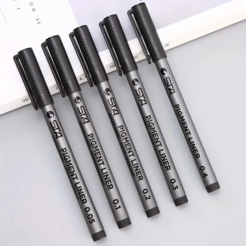 1pc Pigment Liner Pigma Micron Ink Marker Pen 0.05 0.1 0.2 0.3 0.4 0.5 0.6 Different Tip Black Fineliner Sketching Pens 3