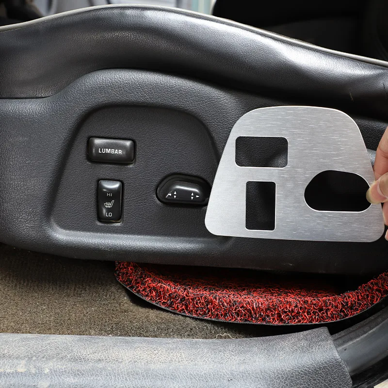 

Кнопки регулировки переднего сиденья автомобиля Hummer H3 2005-2009 из алюминиевого сплава, панель, декоративная наклейка, аксессуары для интерьера автомобиля