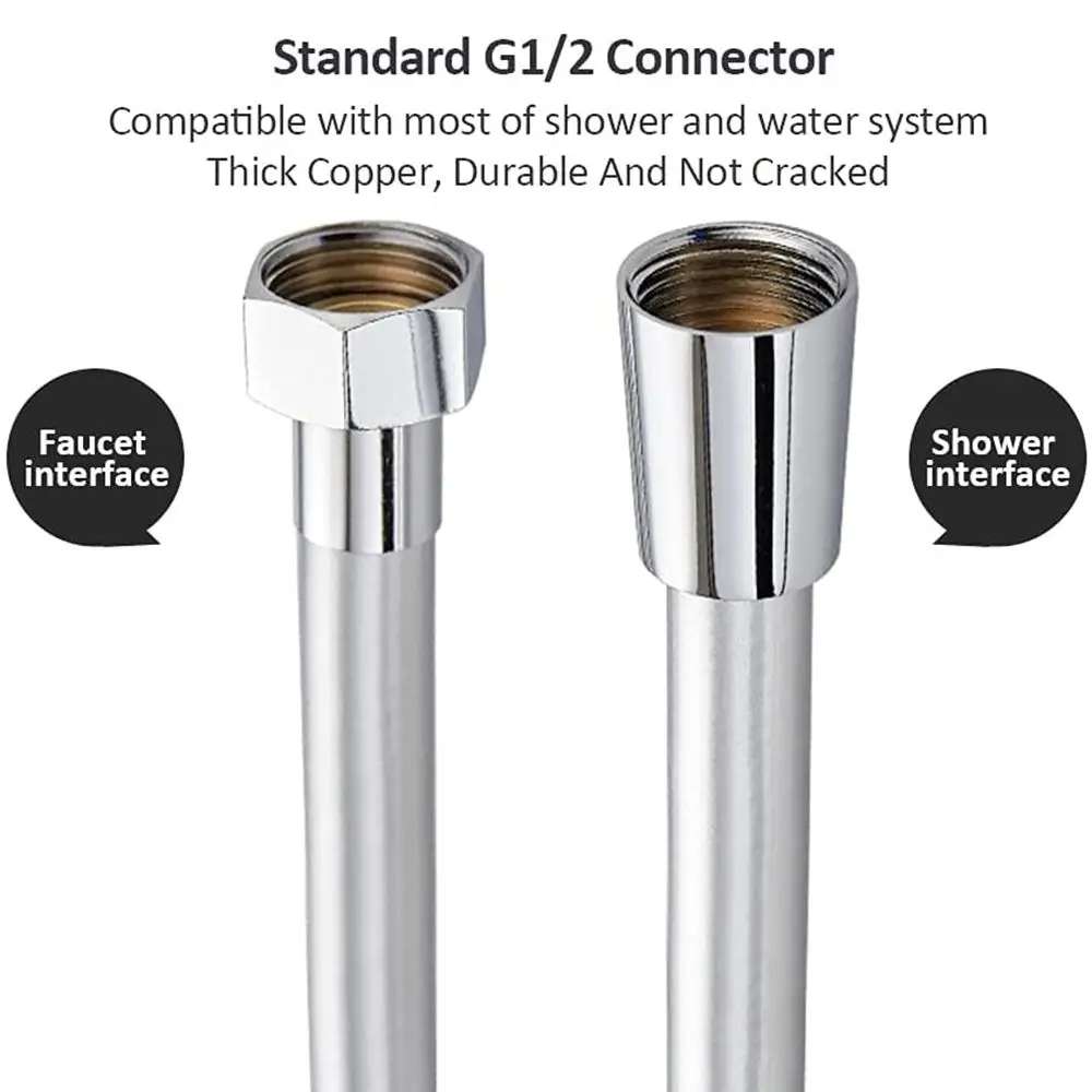 Handheld Shower Hose High Pressure PVC/Stainless Steel Handheld Shower Hose Universal Interface