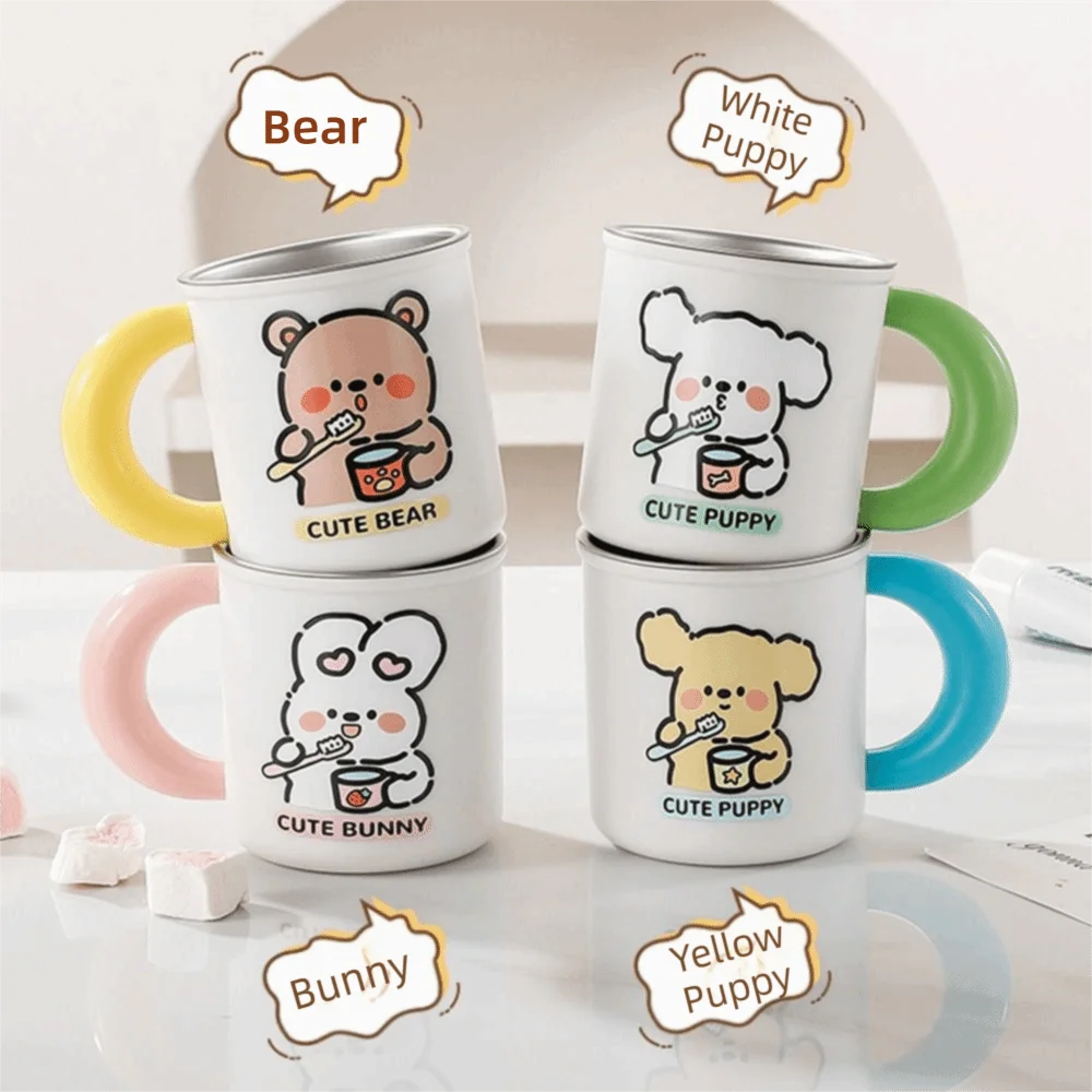 Bicchiere da bagno per bambini in acciaio inox con manico_voghion.com