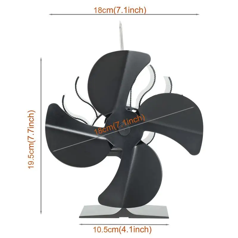 Wood Stove Fan Thermoelectric Fans for Log Pellet Burning Stoves Save Energy & Efficient stove fan