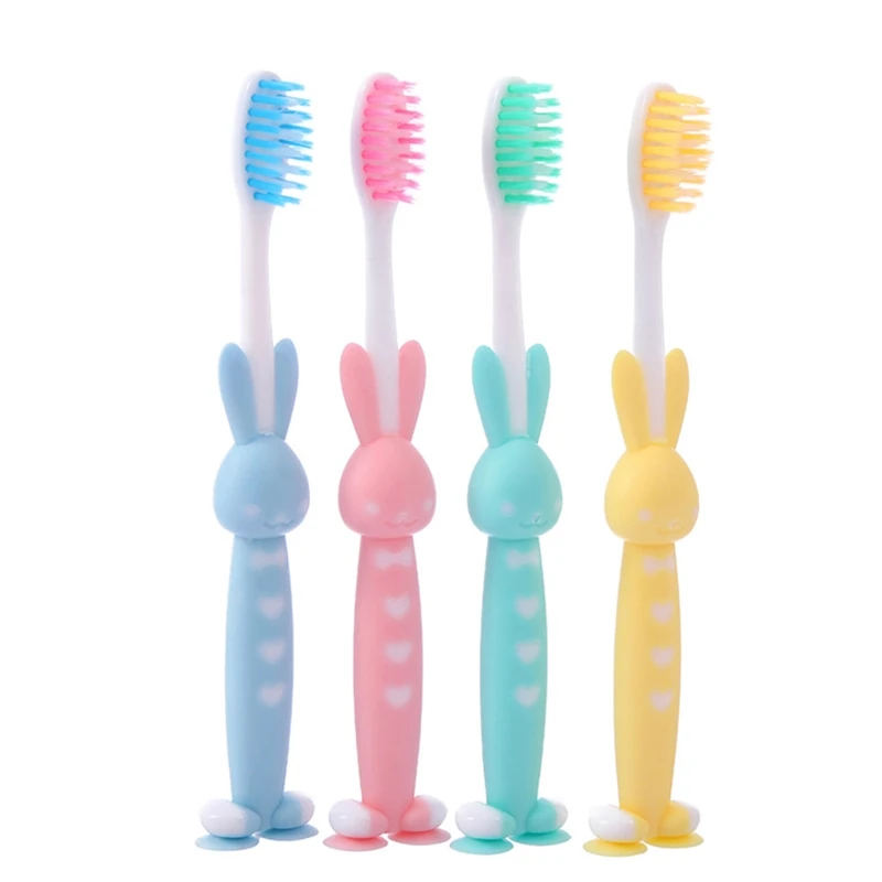 4pcs Cute Candy Color Tooth Brushes Baby Kids Toothbrush Soft Fine Bristles Teeth Brush Children Oral Care Cleaning Tool