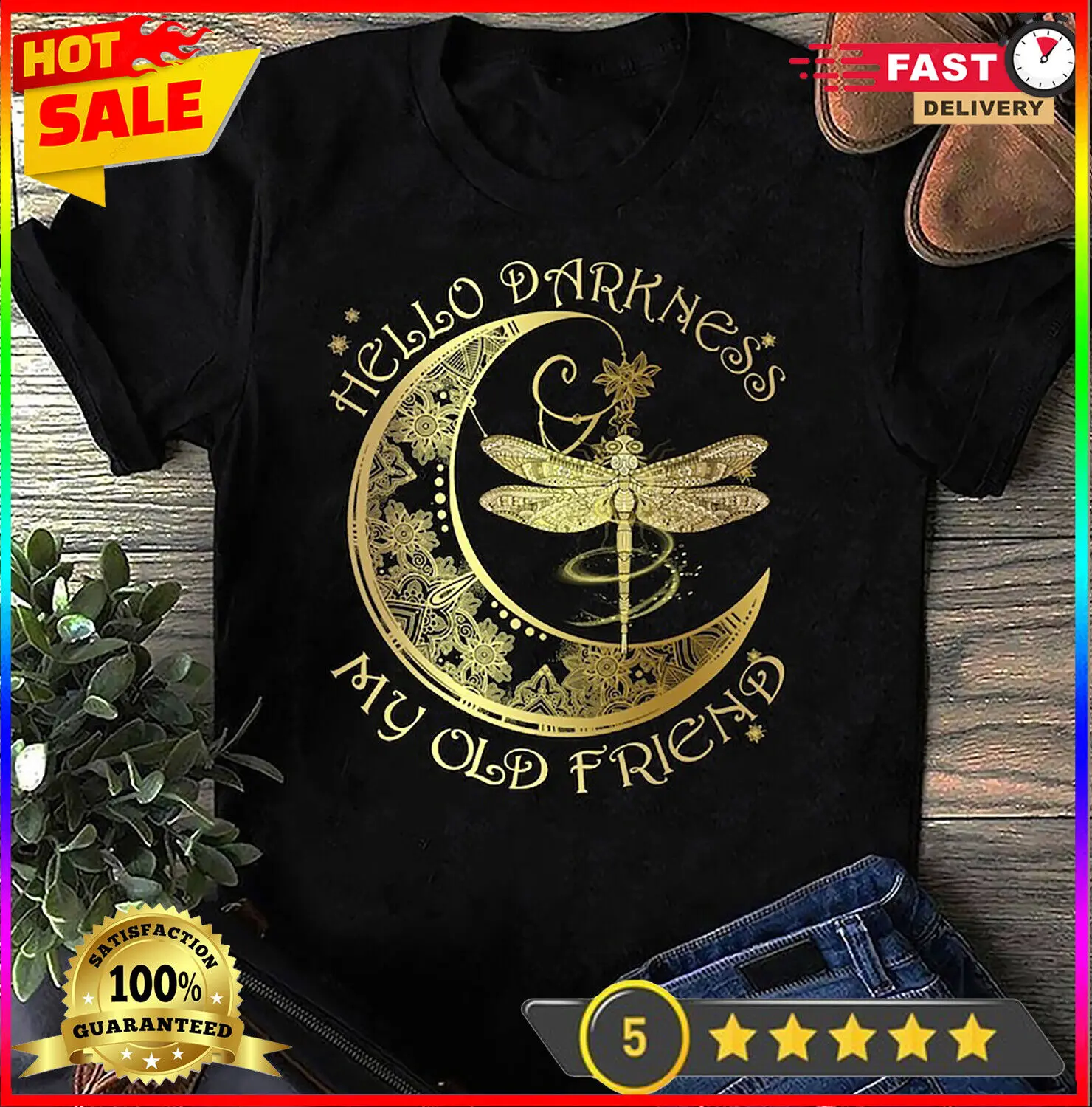 Hello Darkness My Old Friend-Camicia Hippie, Camicia Hippie Soul, Camicia Della Pace, Maniche Lunghe Pisello