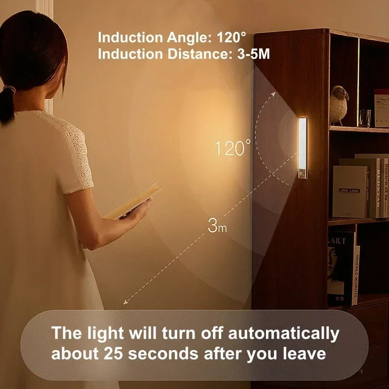 Sensor de movimiento de pared para escaleras, armario de cocina, luz de pasillo, Sensor de presencia humana, luces decorativas para dormitorio, sistema familiar