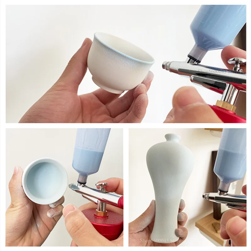 Portable Spray Glaze Pen Stainless Steel Watering Can Glazing Tool No Air Pump Pigment Spray Gun Coloring Tool 6