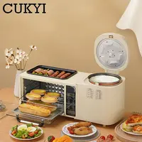 3 In 1 Electric Breakfast Machine Multifunction 1L Rice Cooker 8L Bake Oven Frying Pan Household Bread Pizza Oven Noodles Boiler 2